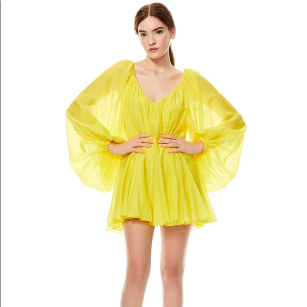 Alice & Olivia TALLIE DEEP V MINI DRESS